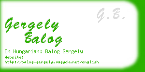gergely balog business card